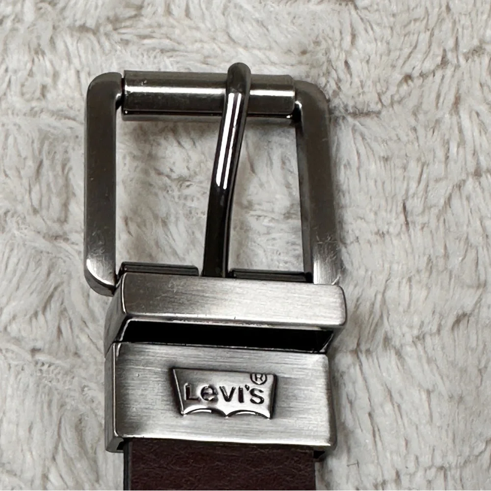 Levi's Brown Vegan Leather Belt with Silver Buckle, 1